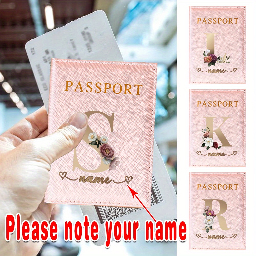 Travel Accessories Passport Holder - Personalized Name/Text Synthetic Leather Passport Holder