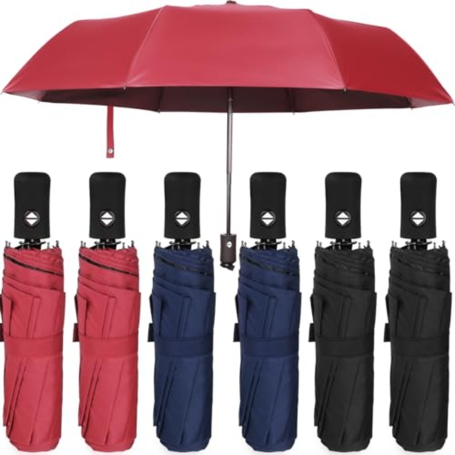 Travel Umbrella Compact - 6 Pcs Travel Compact Umbrella Automatic