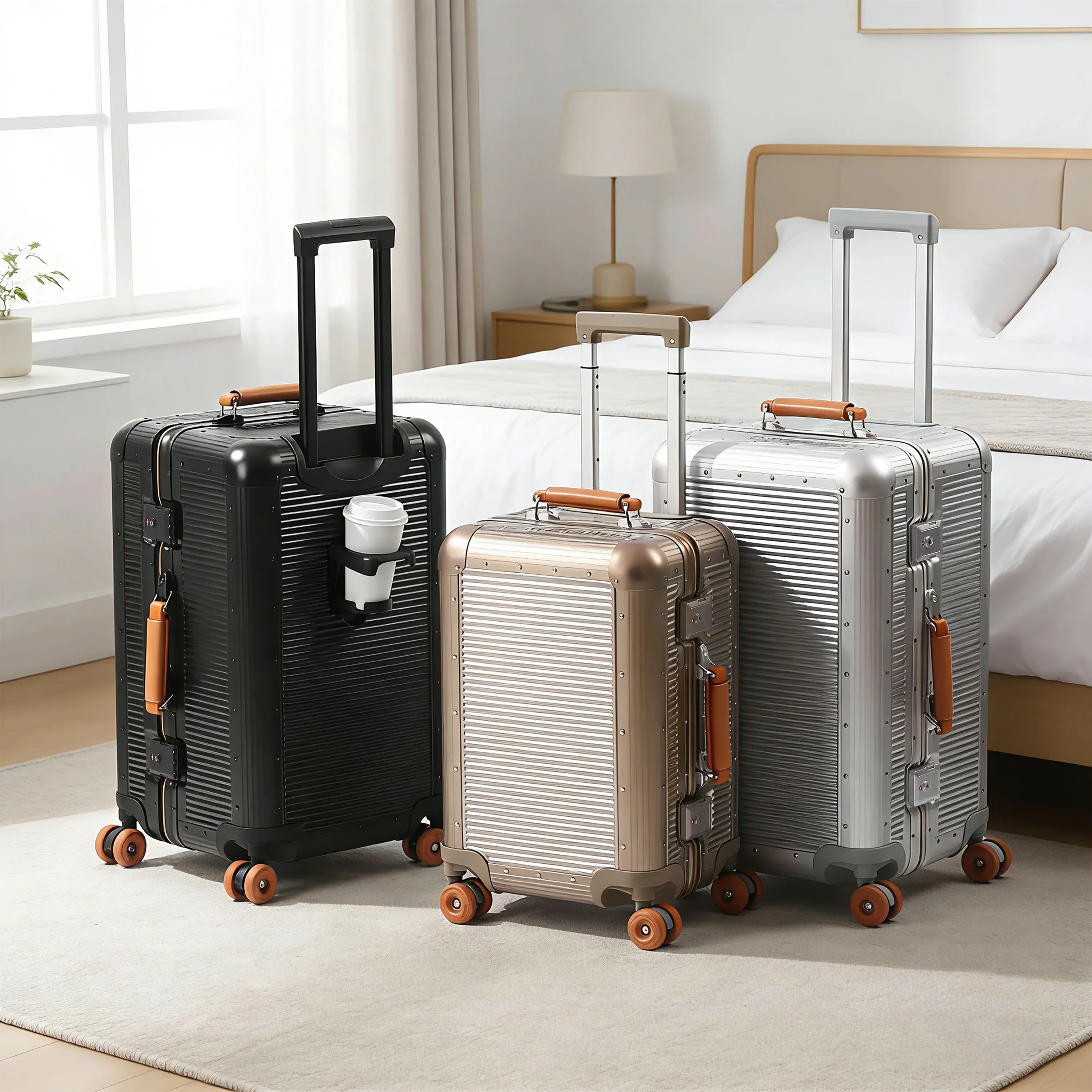 Travel Lock Tsa Approved - Aluminum Frame PC Luggage 20/24/28 Inch