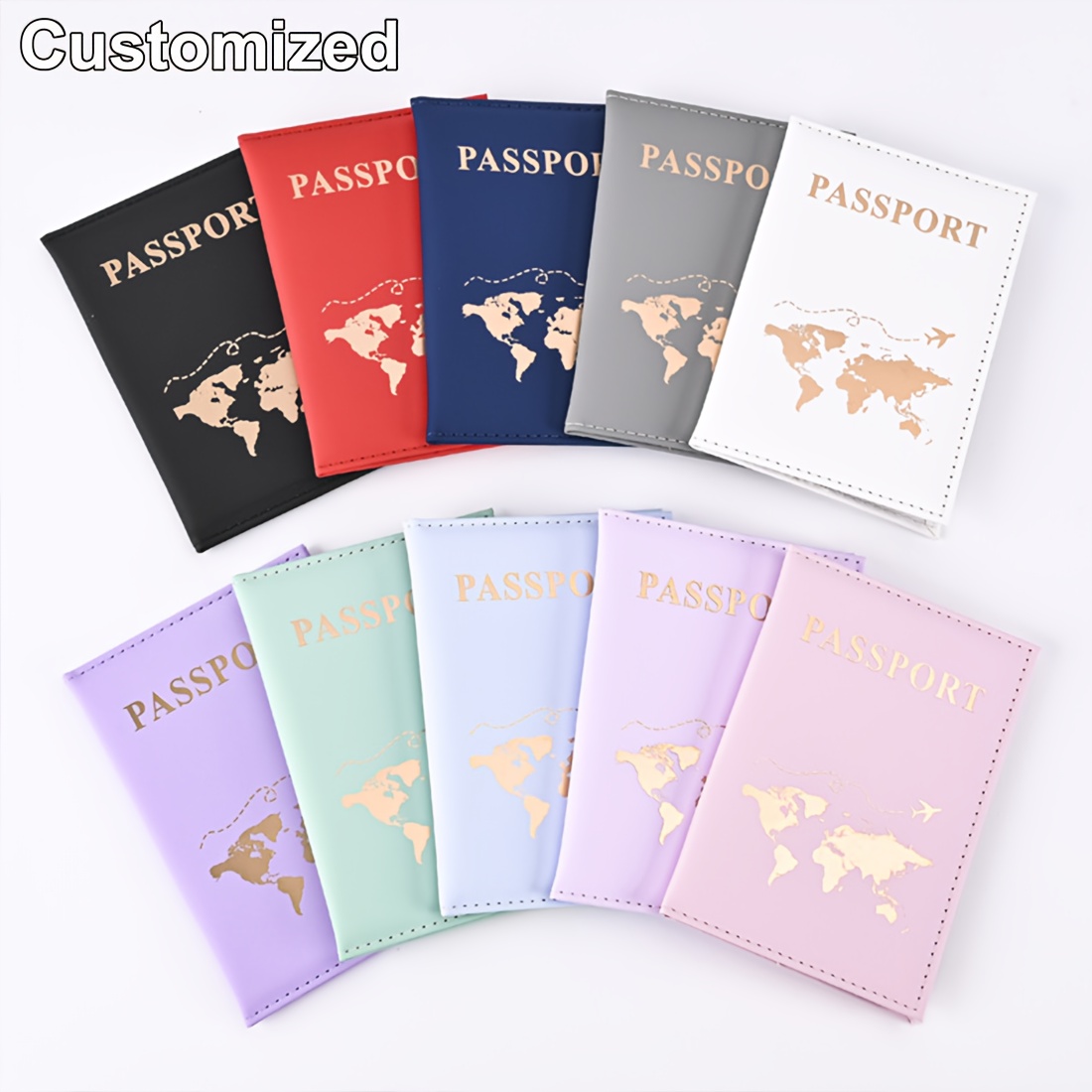 Travel Accessories Passport Holder - Custom Name World Map Passport Holder,