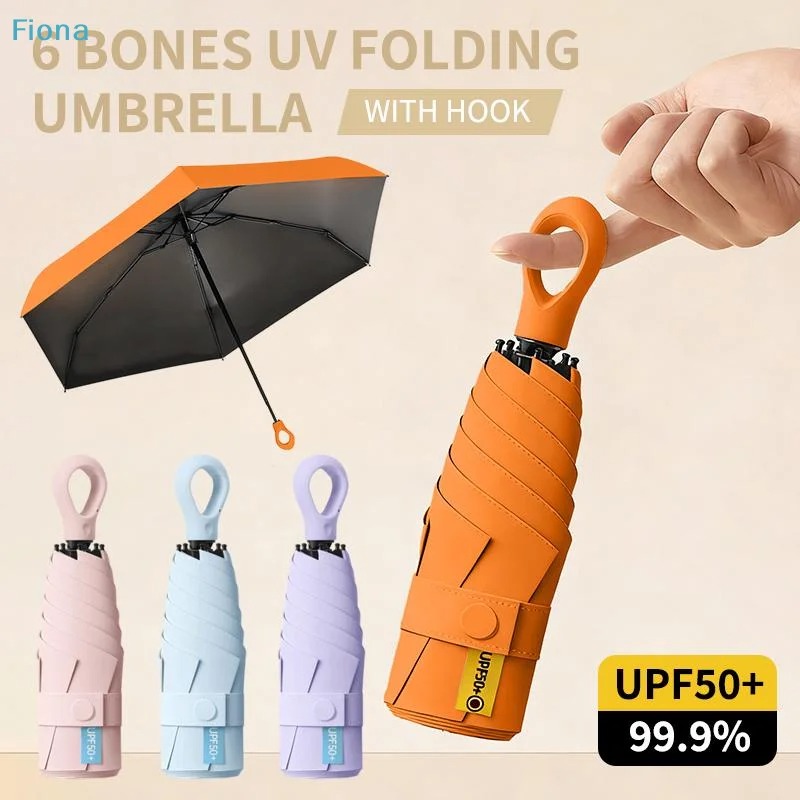 Travel Umbrella Compact - 6 Ribs UPF50+ UV Protection Folding