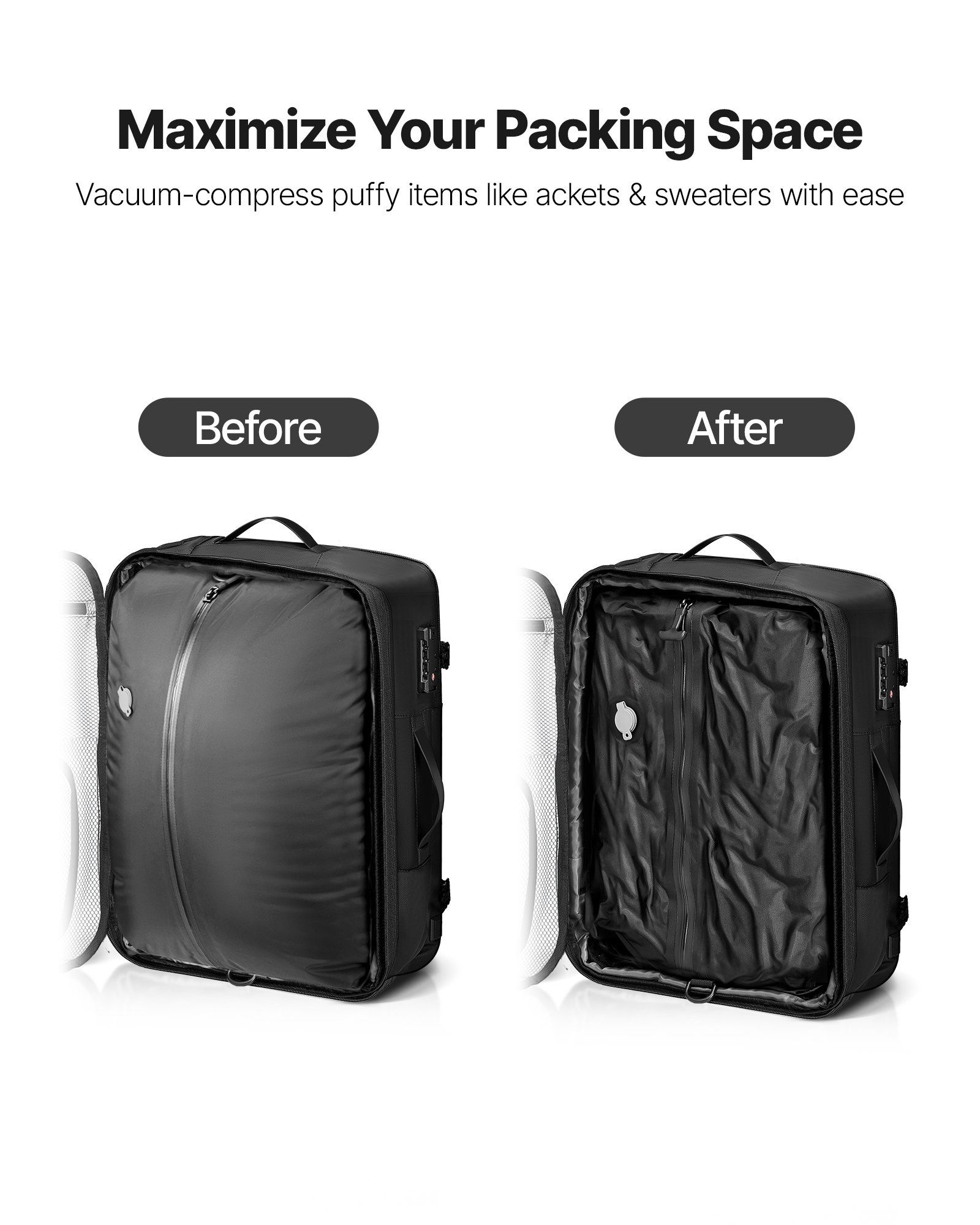 Vacuum Travel Backpack, 65L, E - Travel Lock Tsa Approved recensione e prezzo