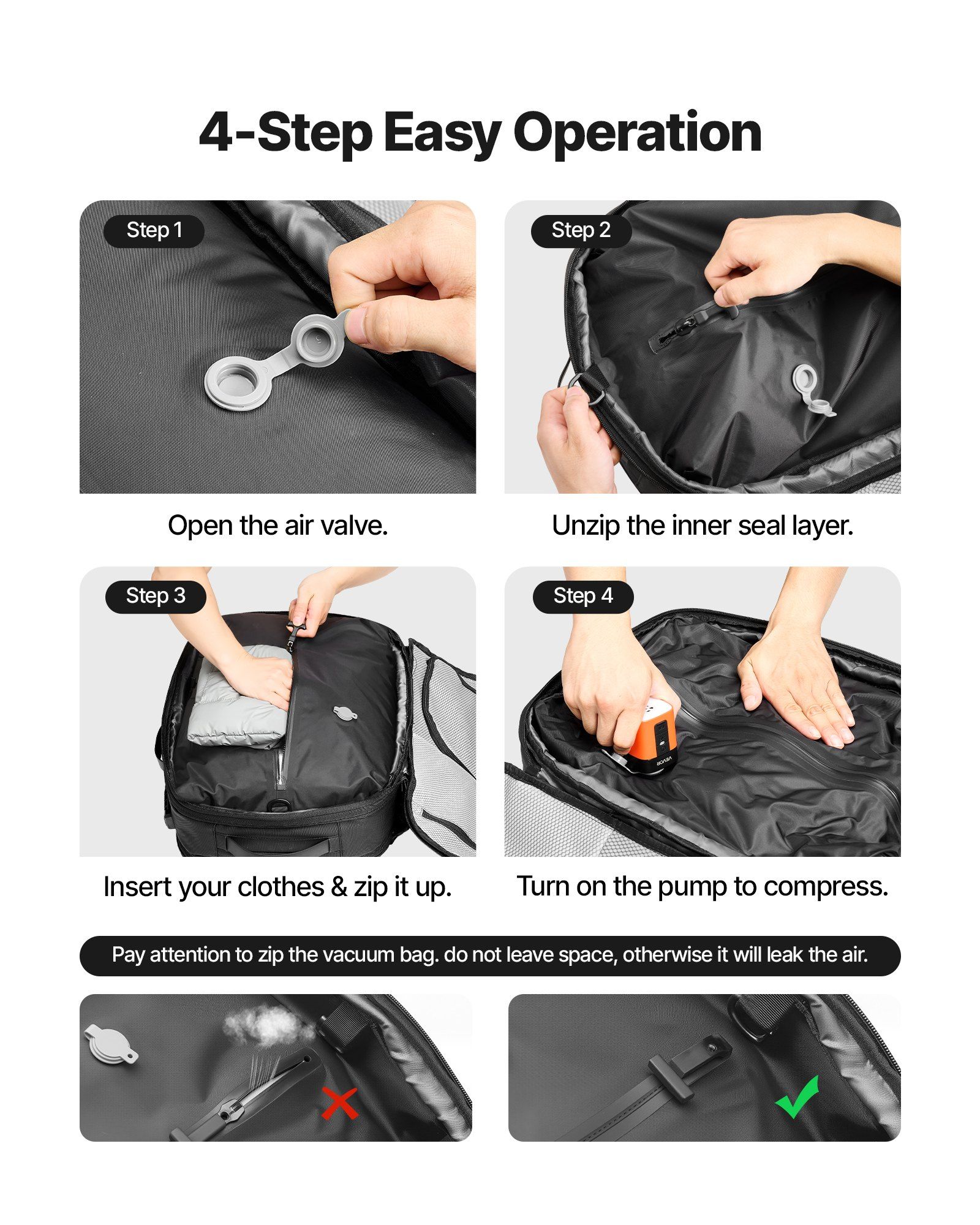 Vacuum Travel Backpack, 65L, E - Travel Lock Tsa Approved recensione e prezzo
