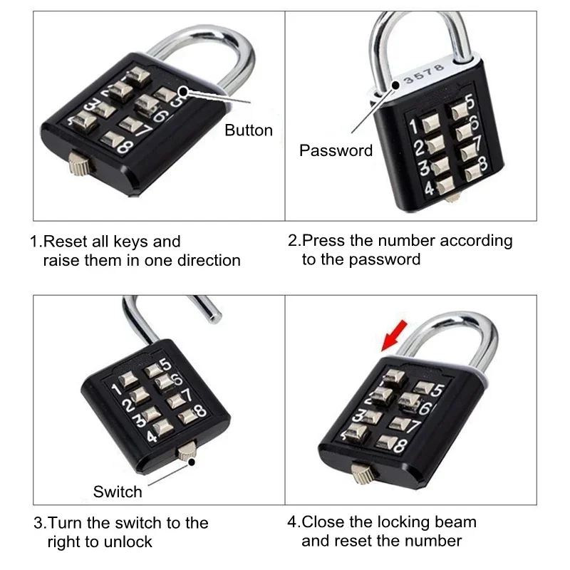 8 Digits Password Code Outdoor - Travel Lock Tsa Approved recensione e prezzo