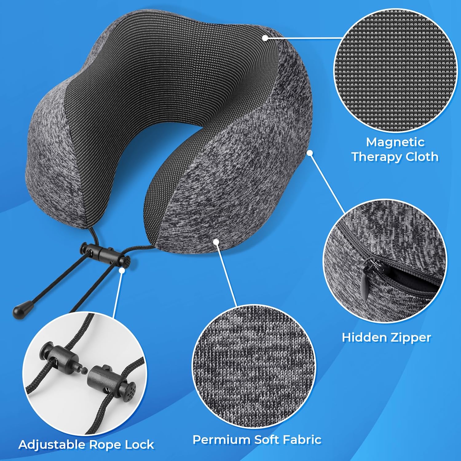 Travel Pillow Set with Memory  - Earplug Set Foam recensione e prezzo