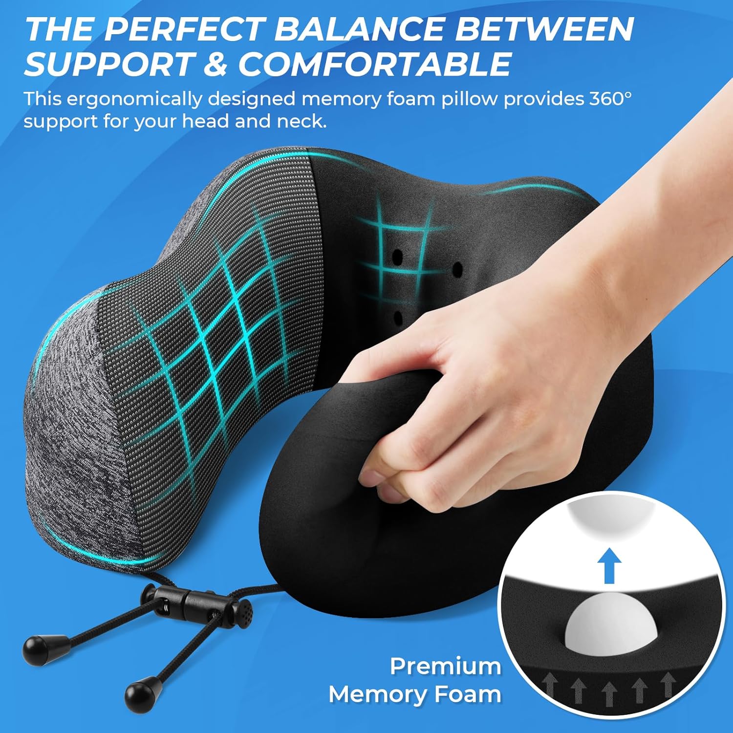 Travel Pillow Set with Memory  - Earplug Set Foam recensione e prezzo
