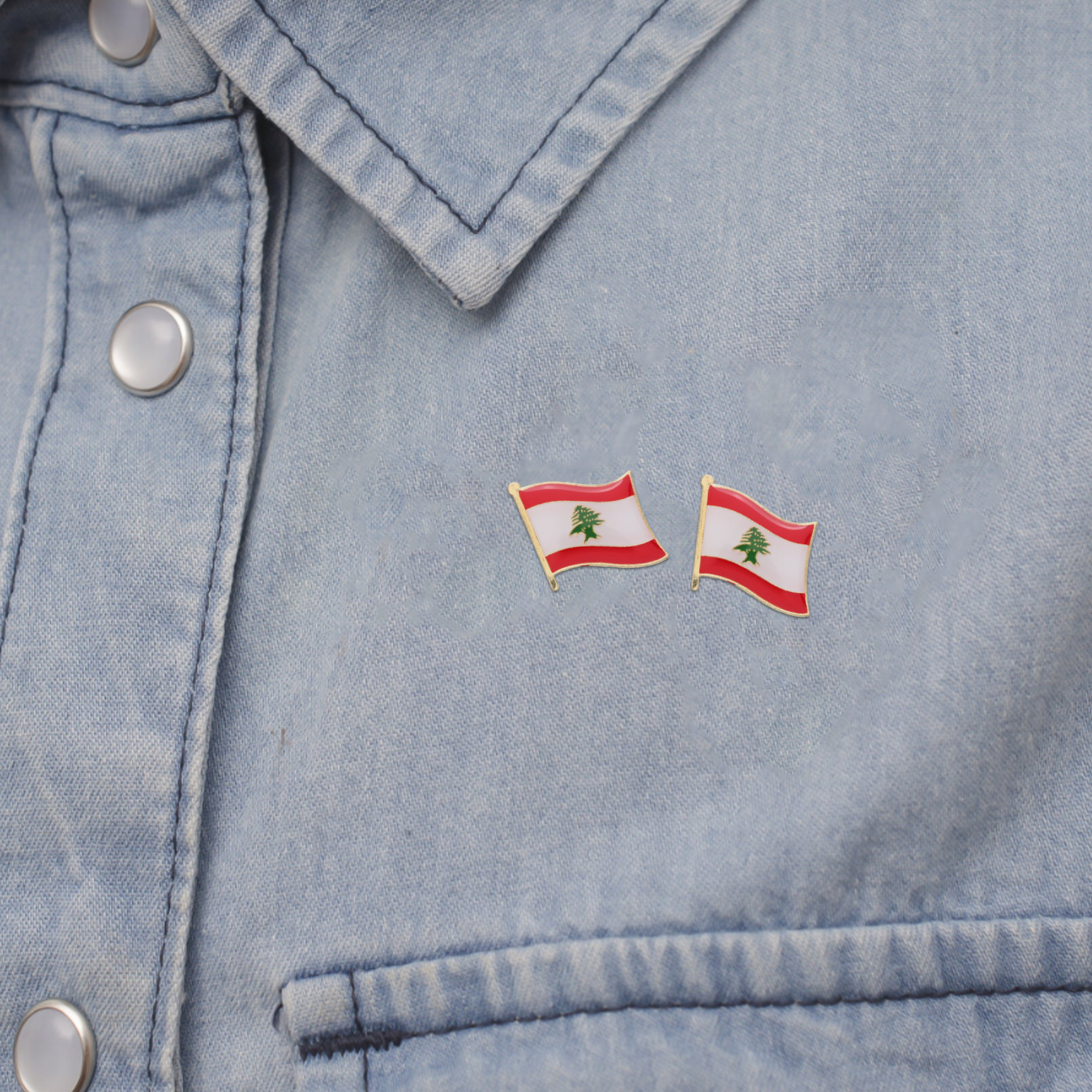 2Pcs Lebanon Flag Metal Lapel  - Travel Accessories Lebanon recensione e prezzo