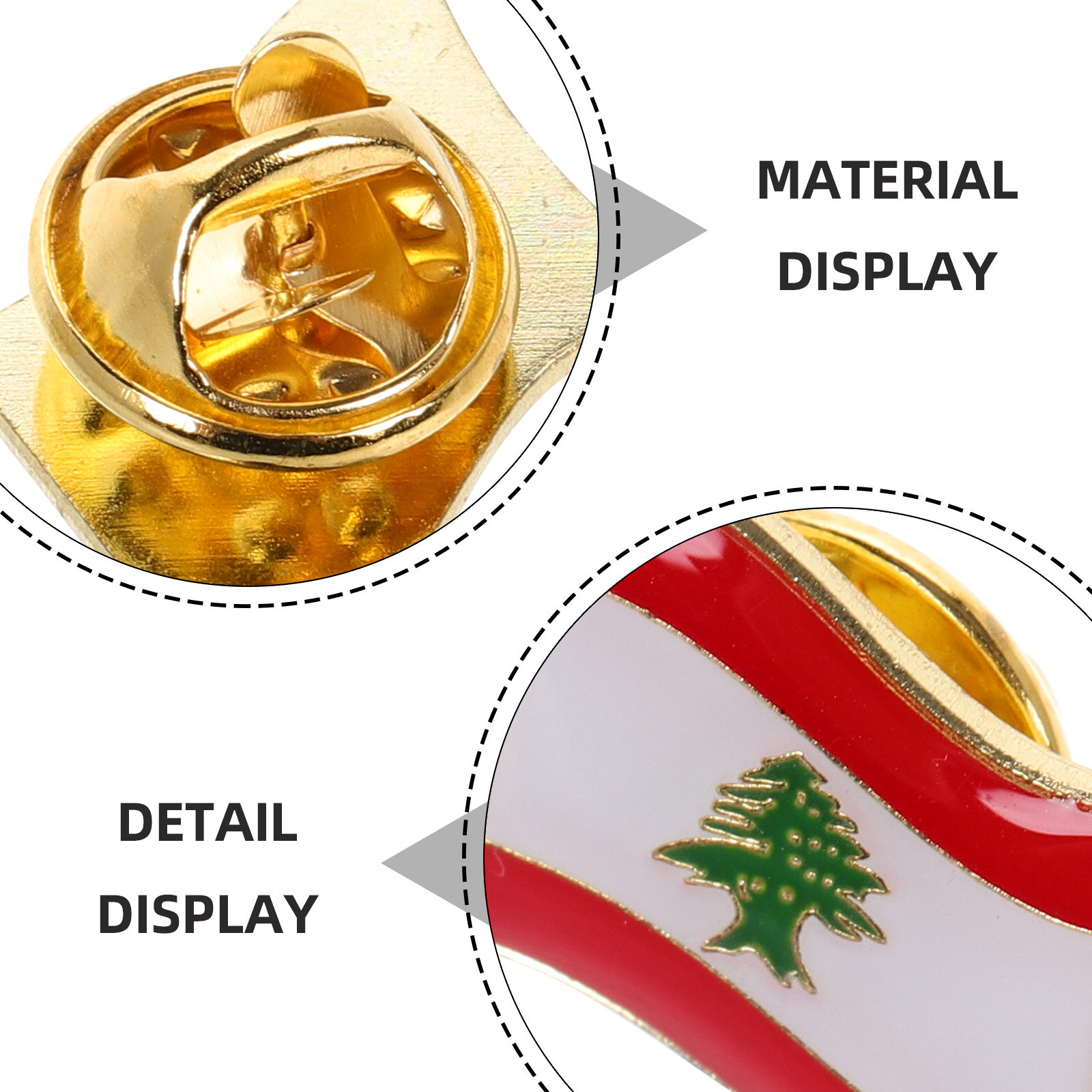 2Pcs Lebanon Flag Metal Lapel  - Travel Accessories Lebanon recensione e prezzo