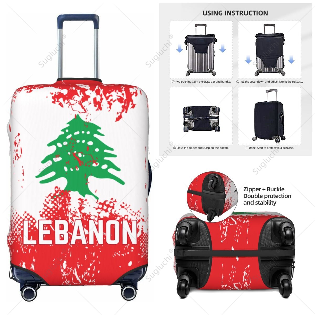Lebanon Flag Luggage Cover Sui - Travel Accessories Lebanon recensione e prezzo