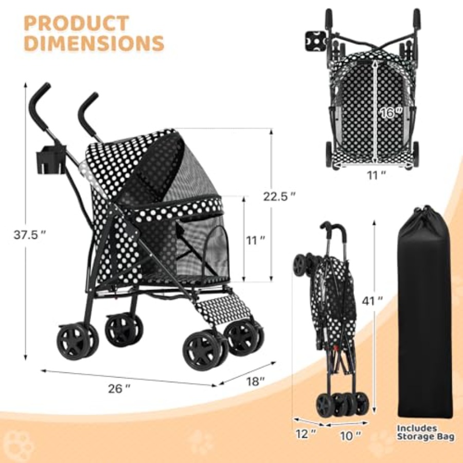 Magshion Compact Pet Stroller  - Travel Umbrella Compact recensione e prezzo